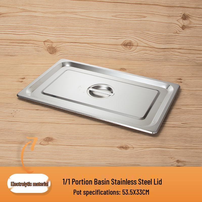 Rectangular Stainless Steel Serving Pans with Lids - Ideal for Mala Tang, Vegetables, Milk Tea, and Ice Cream