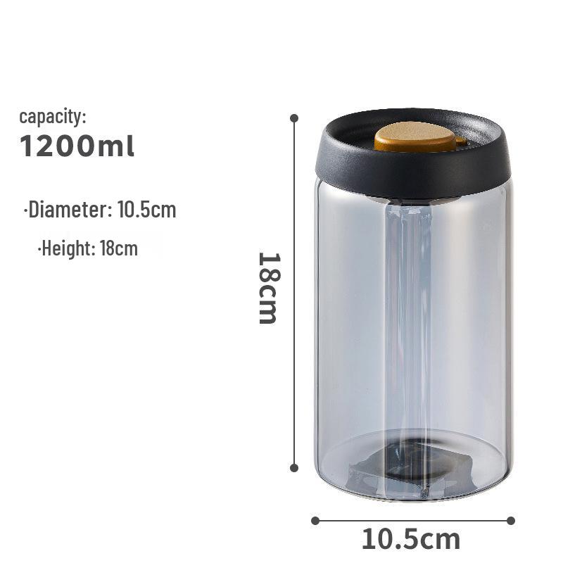 

Герметичная банка для хранения кофе и чая из высокоборосиликатного стекла с вакуумной крышкой