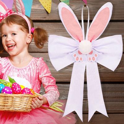 Neu mit Beleuchtung Osterdekoration 54cm Wiederverwendbar Osterparty-Dekoration Polyester Hasenohren Hängend Festivalzubehör