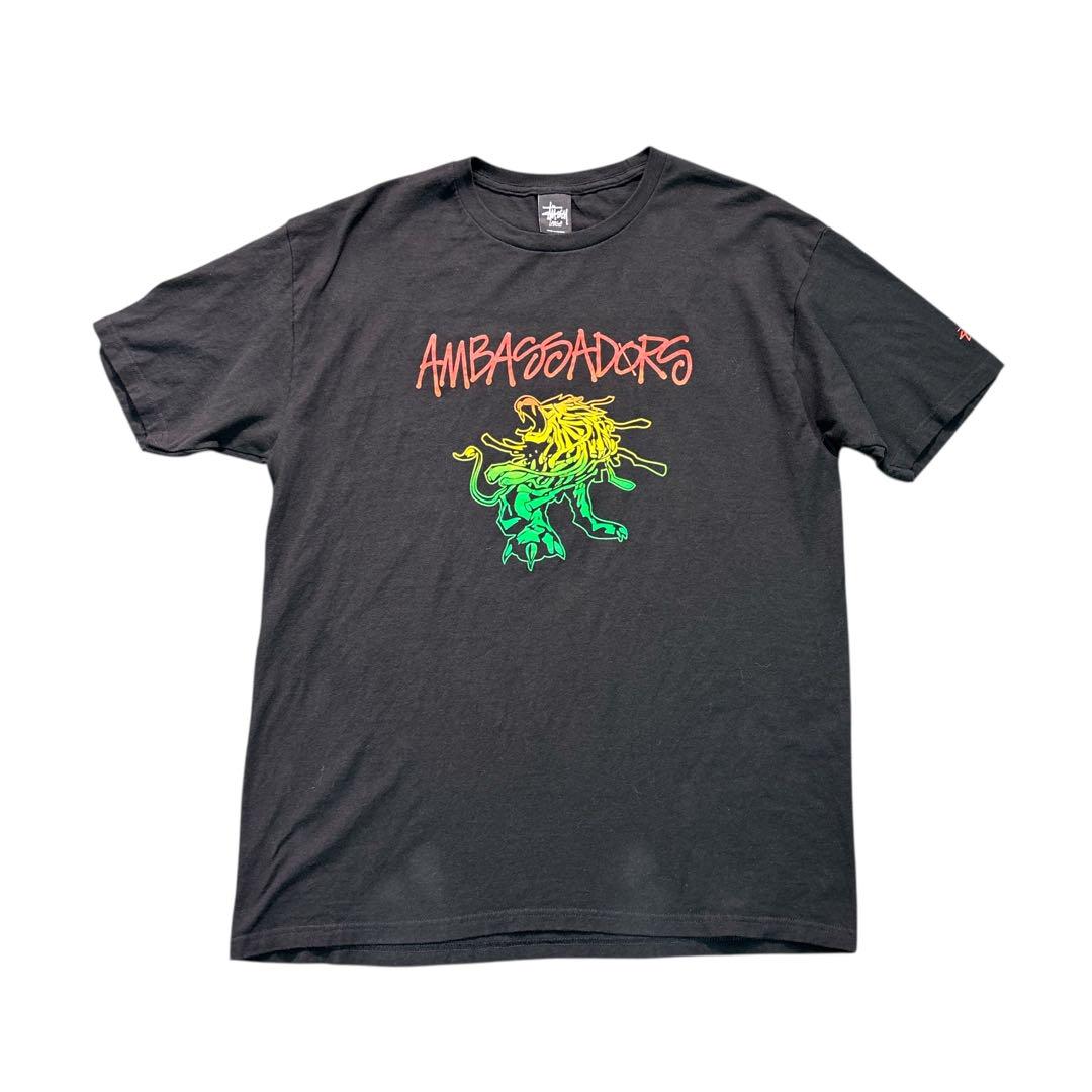 

[USED] 7SM1 Stussy Made in Mexico Animal Print T-Shirt, Black, Size L, Used