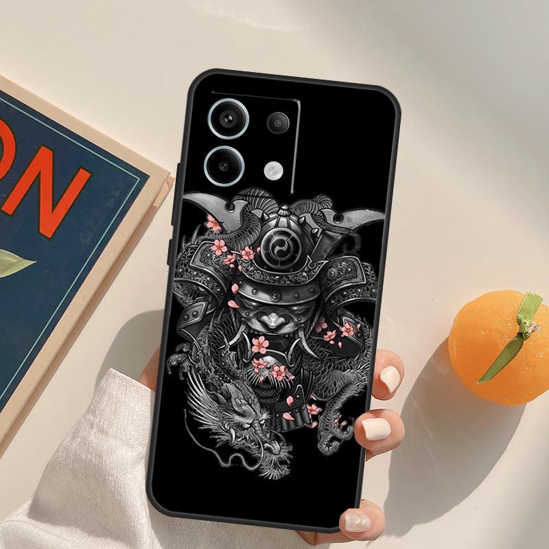 Samurai Oni Mask Funda For Xiaomi Redmi Note 9 10 11 12 13 14 Pro 9S 10S 11S 12S Redmi 13C 10C 12C 14C Case