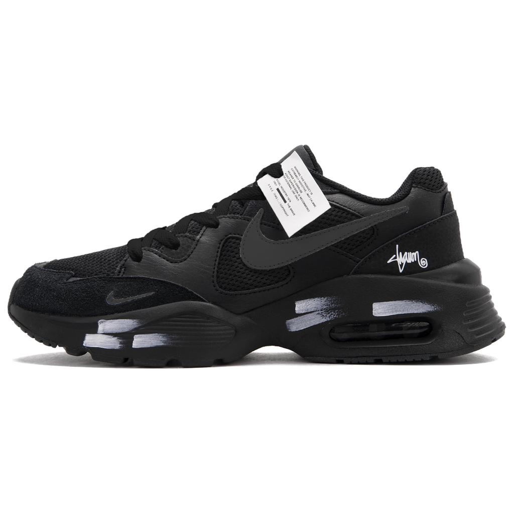 Nike Air Max Fusion Low Top Running Shoes Men's Black White Gray CJ1670-001(Team62-GXX)
