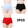 3PCS/Set Women's High Waist Cotton Panties Briefs Soft Breathable Comfy Underwear Plus Size M-3XL