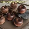4/6-piece Natural Sapele Wood Apple-shaped Diffuser - Solid Wood Essential Oil Diffuser, Battery-free, Long-lasting Fragrance