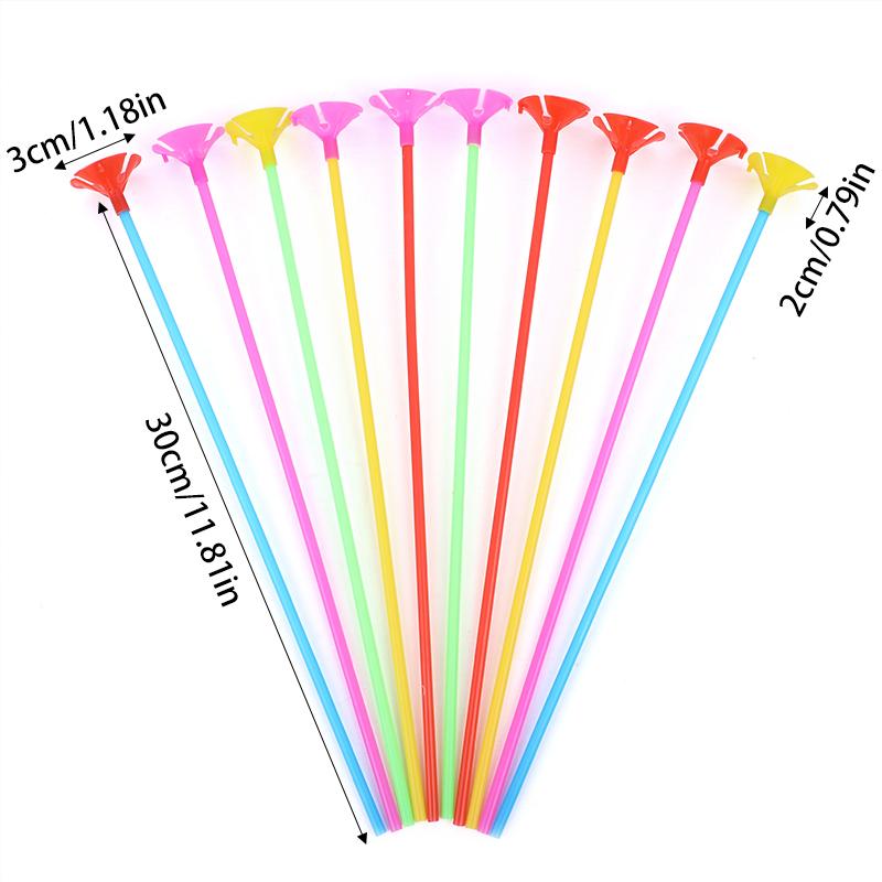 10/20/30/50Pcs 31cm Latex Balloon Stick White Plastic Macaron Balloons Holder Cups for Wedding Birthday Decor Accessories 5
