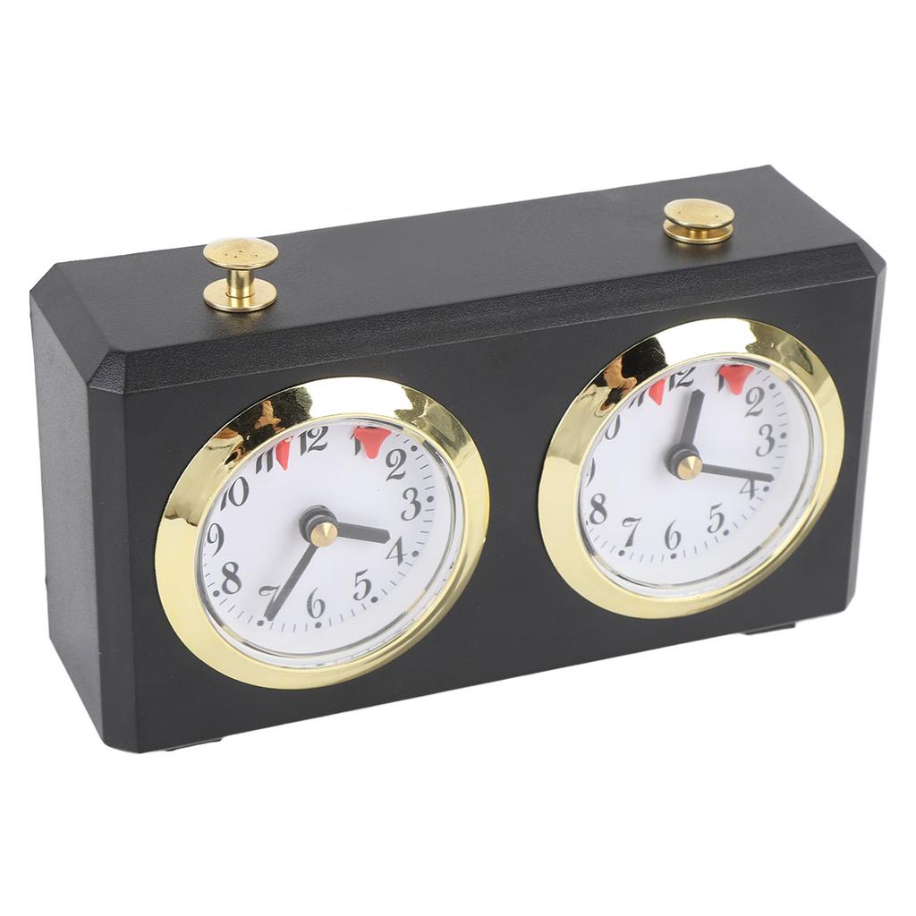 Mechanical Chess Clock Vintage Analog Chess Clock with Large Dials Wind Up Mechanism for Weiqi Competitions Black