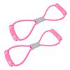 2Pcs 8 Shaped Pull Rope Chest Expander Elasticity Belt Stretching Strap Yoga Fitness Equipmentpink