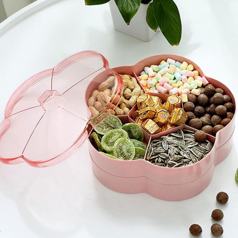 Candy 1/2 Tier Nut Bowl Storage Container Party Snack Box Floral Snack Box