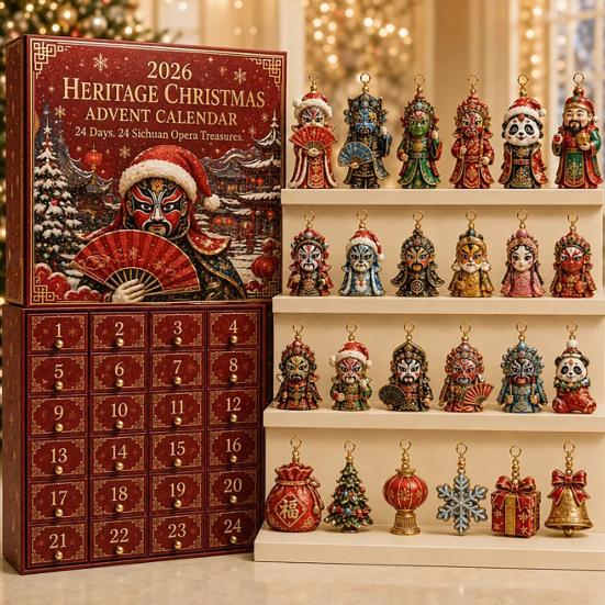 Dekorace odpočítávání do svátku Heritage Akrylový adventní kalendář, Dekorativní závěsná ozdoba, Odolný lehký zahradní blind box pro domácí ložnici a