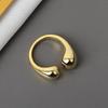 Stainless Steel Smooth Open Irregular Ring for Women Fashion Gold Color Geometric Waterdrop Ring Party Couple Rings Jewelry Gift