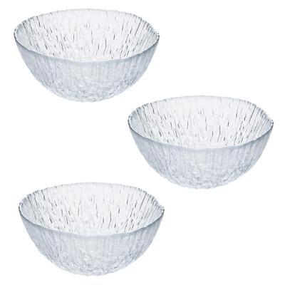 ADERIA Shonai Hantverksglas Servis Liten Skål Klar Diameter 13 x Höjd Sleet Liten Skål Förpackning med 3 Tillverkad i Japan Kristallglas 5,5 cm F-70399