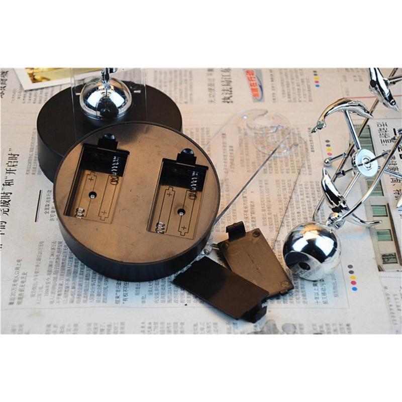 Metal and Plastic Double-Swinging Chaotic Desk Sculpture Electric Forever Motion Toy Balance Pendulum Balls