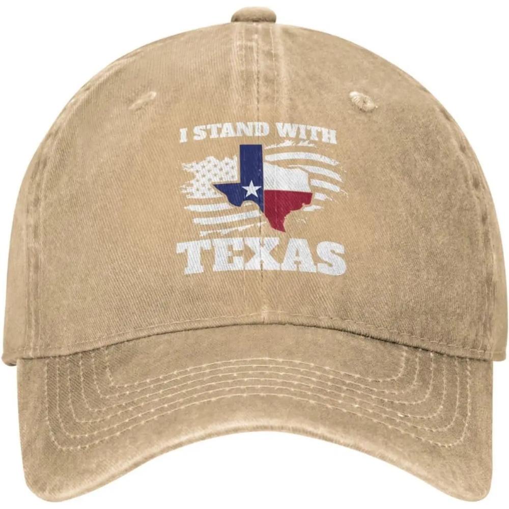 I Stand with Texas Flag USA State of Texas Hat for Women Baseball Hat Vintage Caps
