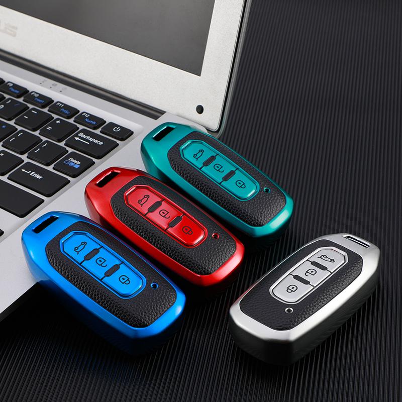 TPU Leather Car Smart Remote Key Cover Case For Ford Territory EV Bag Shell Holder Protector Key Chain Auto Accessories