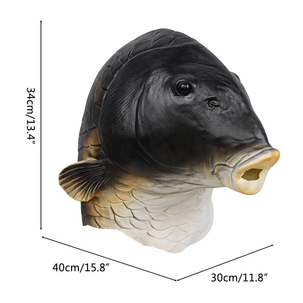 Acoperire facială pentru animale, costum de pește, acoperire facială, inedit, latex, cap de animal, acoperire facială, petrecere de Halloween