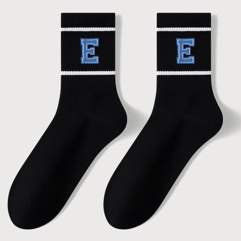 

Мужские весенне-летние носки-гольфы с рисунком персонажей и спортивной надписью 1 pair чёрный