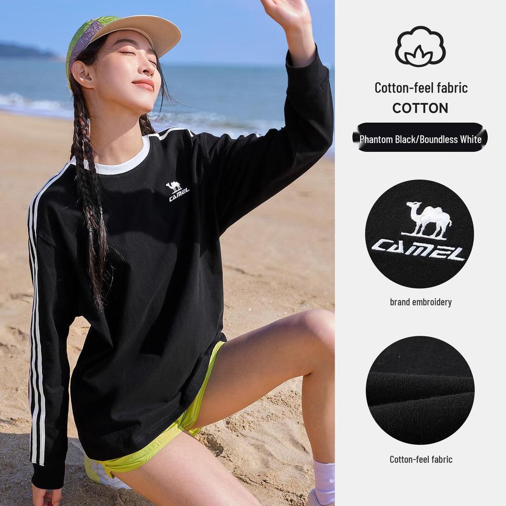 Camel Unisex Round Neck Long Sleeve T-Shirt