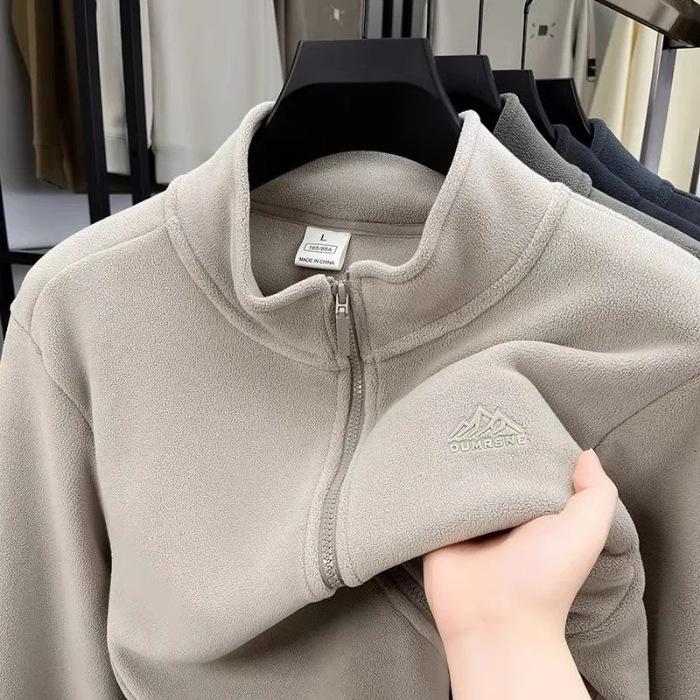 The BAY Heren fleece gevoerde standkraag ritssluiting vest - Dik & Warm voor Herfst/Winter 2XL vuilwit