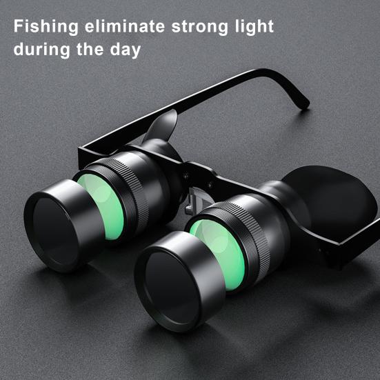 Outdoor Fishing Binoculars Glasses 10X Zoom Magnification Adjustable Hands-Free Portable Bird Watching Theater Concert Binocular Telescope