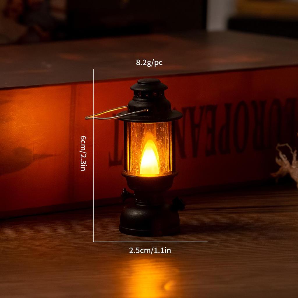 Vintage LED Mini Oil Lamp Lantern - Home Decor & Photo Prop Gift.