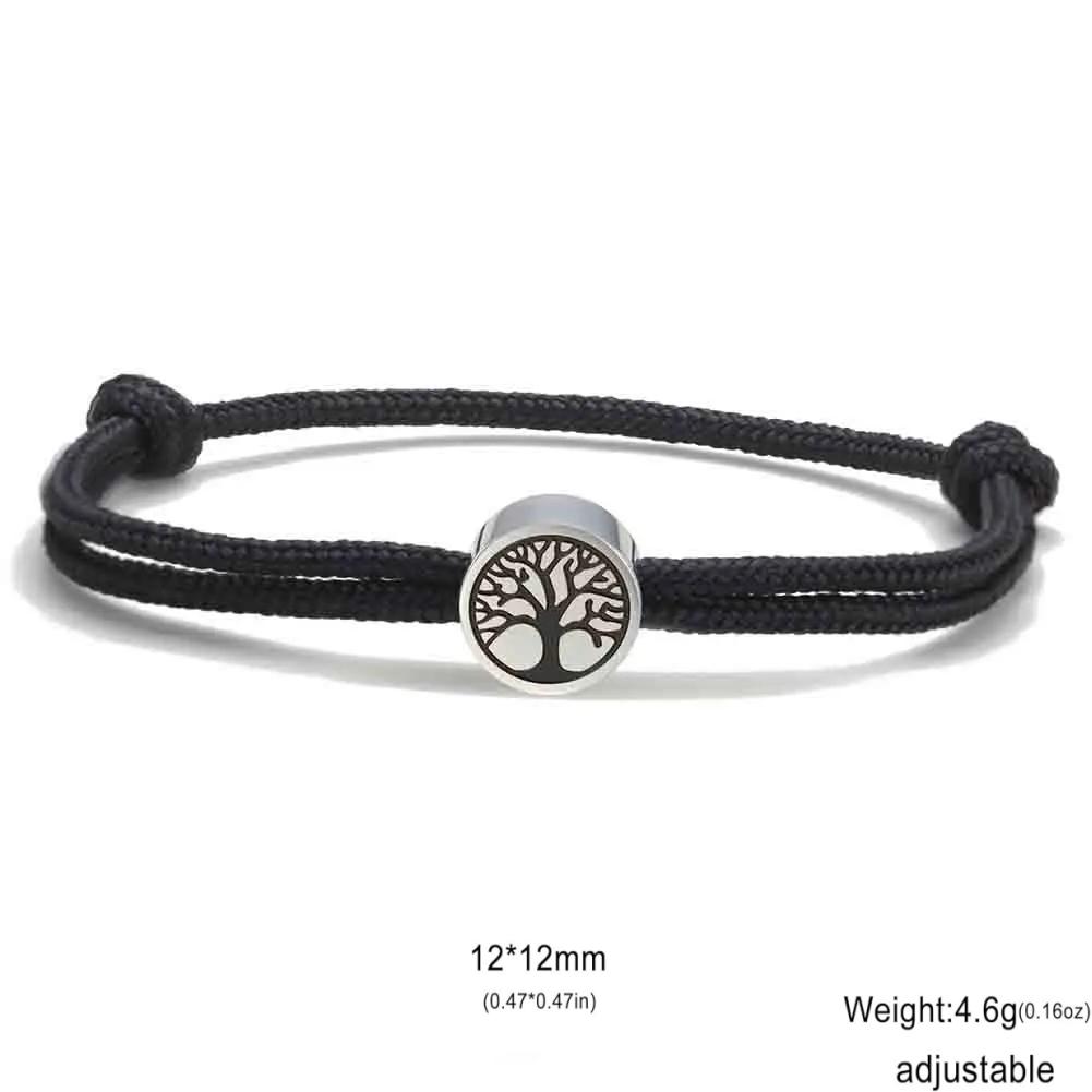 Dreamtimes World Tree of Life Bracelet Stainless Steel Bracelet for Women Men Hand Made Rope Chain Adjustable Rope Jewelry Gift