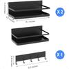 Magnetic Shelf for Fridge 3Pack Magnetic Spice Rack for Refrigerator 5Hook Magnetic Shelves with Large Containers OverDoor Pant