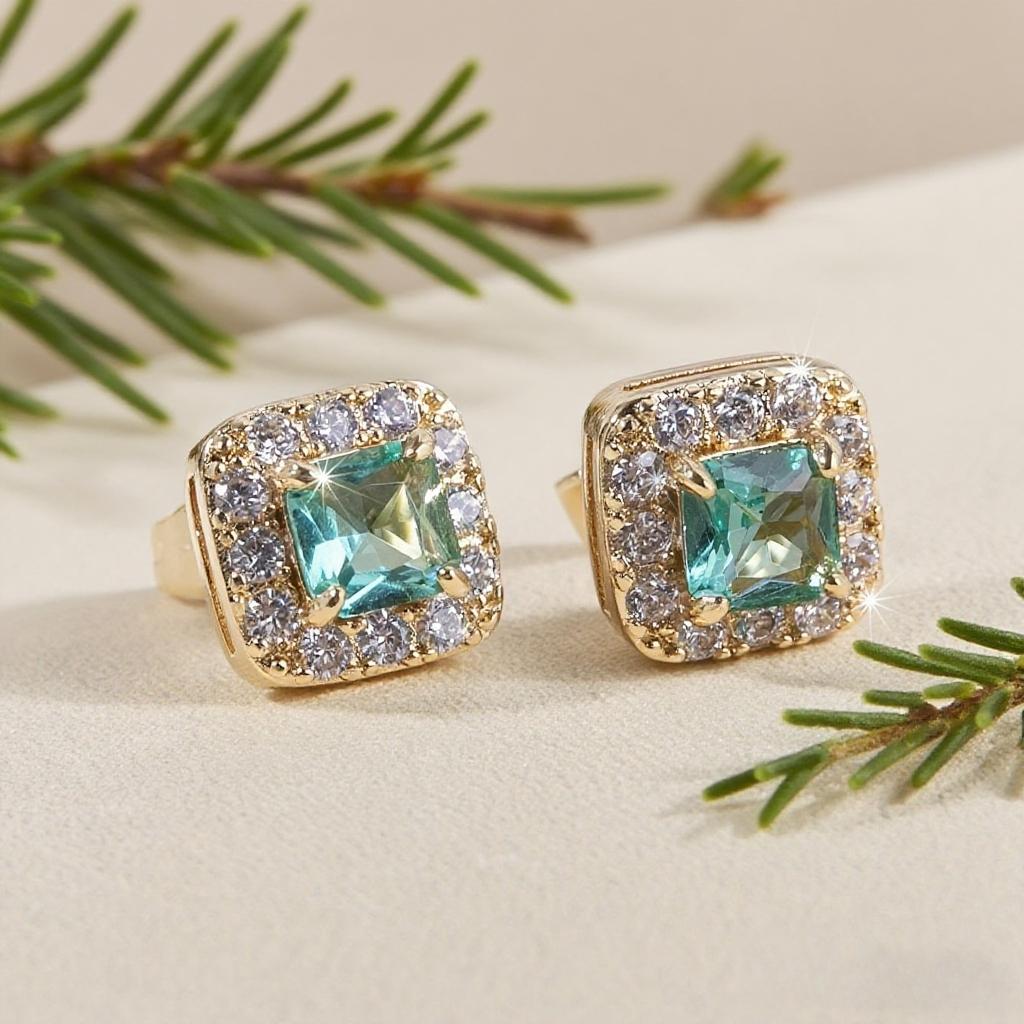 Geometric elegant square earrings for women's wedding engagement party jewelry accessories