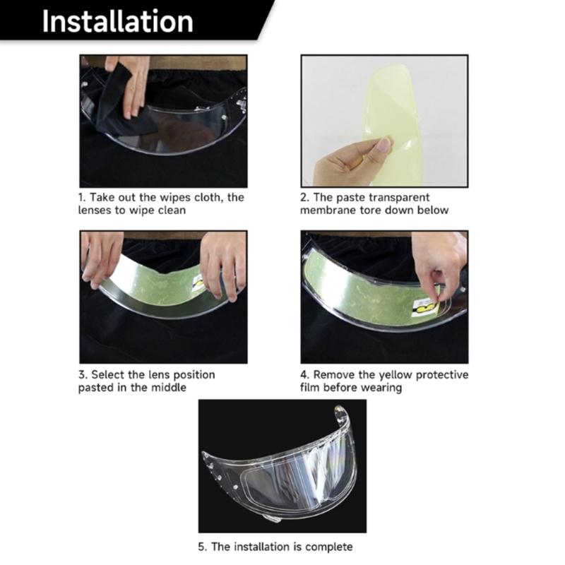 Easy Application Anti Fog Shield for FF908 Helmet Visors Features Self Adhesive Backing for Quick Installation