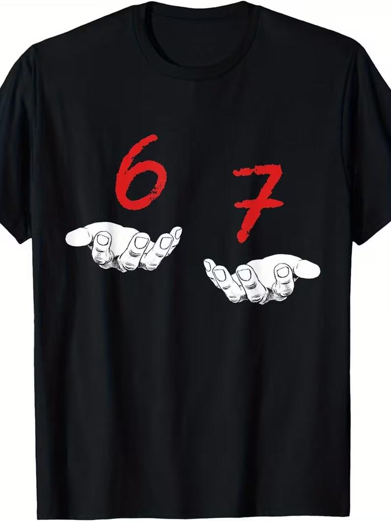 T-shirt Unisex Unisex Six Seven Meme Shirt 67 Numero Maglietta Cotone Unisex Streetwear Manica Corta Oversize Minimalista Umorismo Top