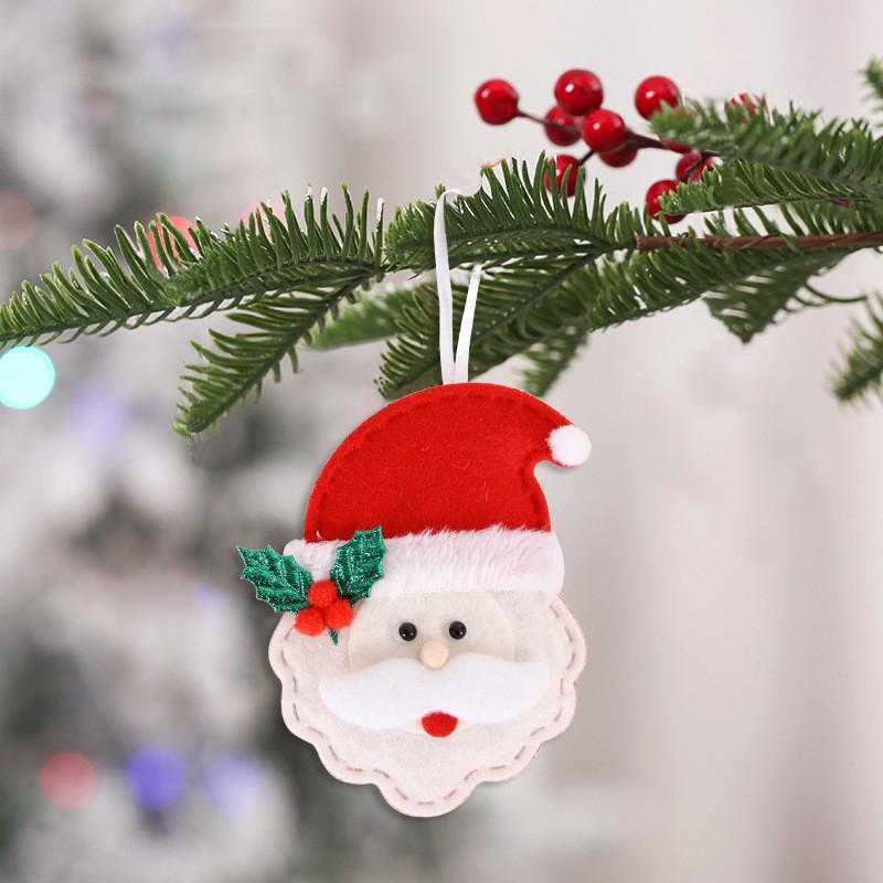 Charming Christmas Ornaments Nonwoven Fabric Hanging Decorations Featuring Santa Reindeer And Christmas Gifts