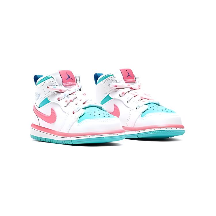 Jordan 1 Mid White Pink Green Soar TD 644507-102