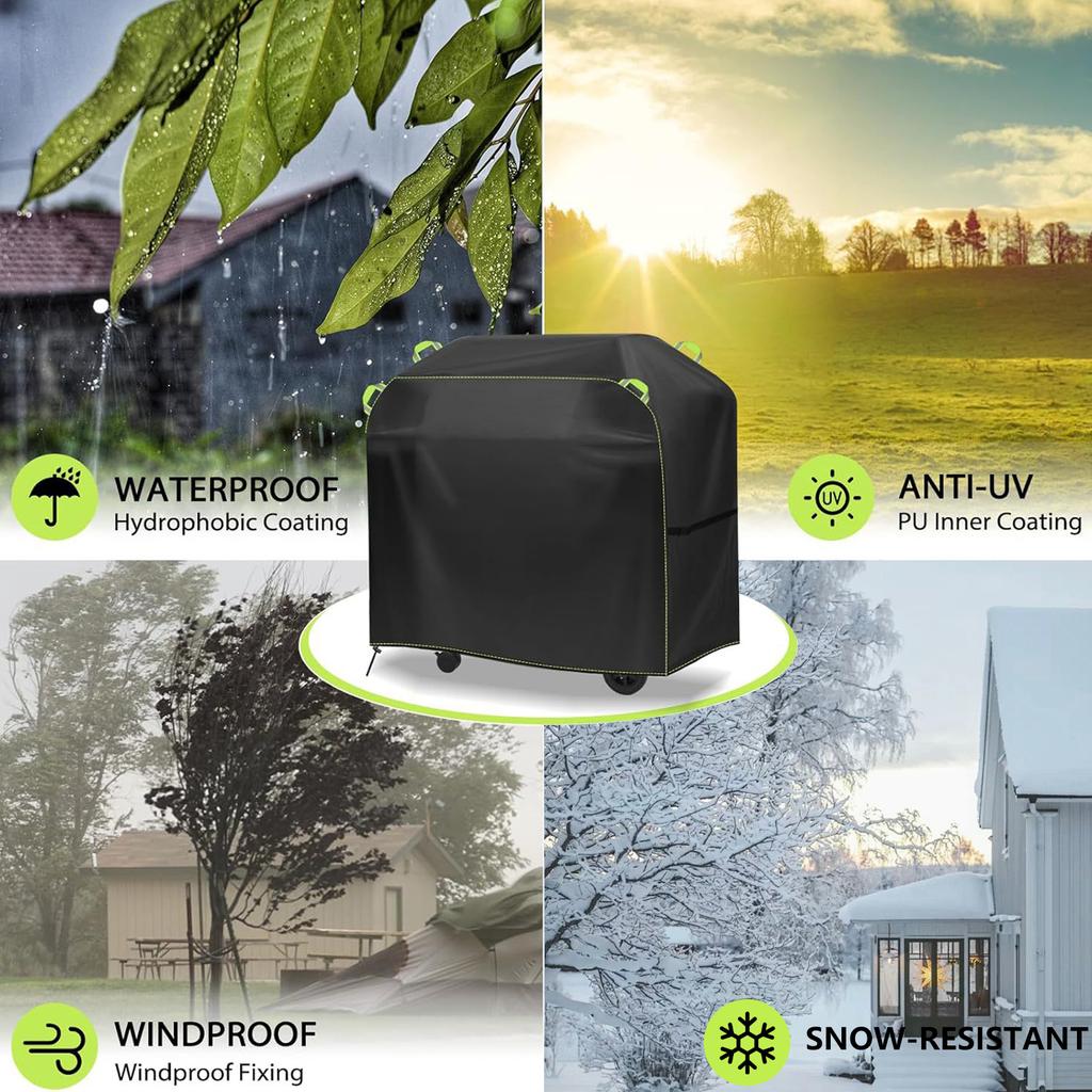 Universal Waterproof Grills Cover 4 Size 30" 57" Adjustable Straps Tear Resistant Oxford Fabric With Reflective Handle For Outdoor BBQ Protections