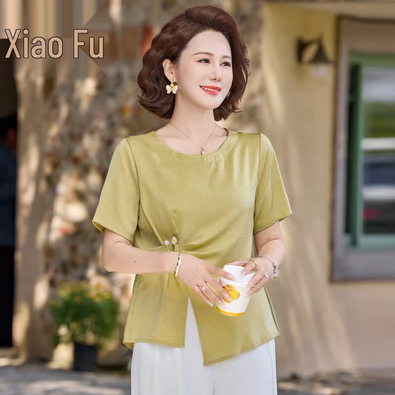 Elegant Summer Two-Piece Outfit for Middle-Aged Women