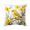 Yellow Daffodil Bird Pillowcase Printed Polyester 40/45/50Cm Throw Pillowcover Decorative Sofa Cushion Pillowslip Home Decor