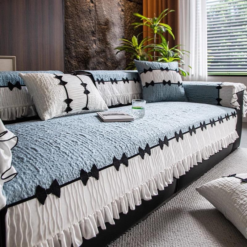 

2025 новый диванный подушка из мягкого ледяного шелка летний простой современный легкая роскошь высококачественный дышащий нескользящий диван 30 * 50 waist pillowcase