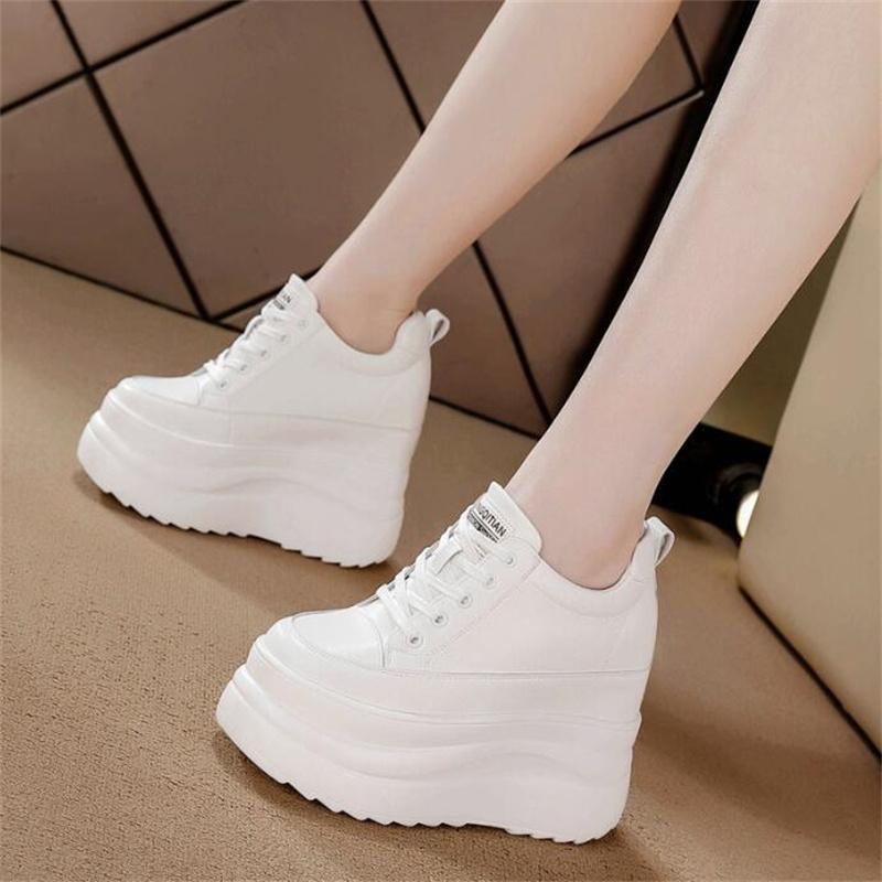 13cm 2025 Genuine Leather Platform Wedge