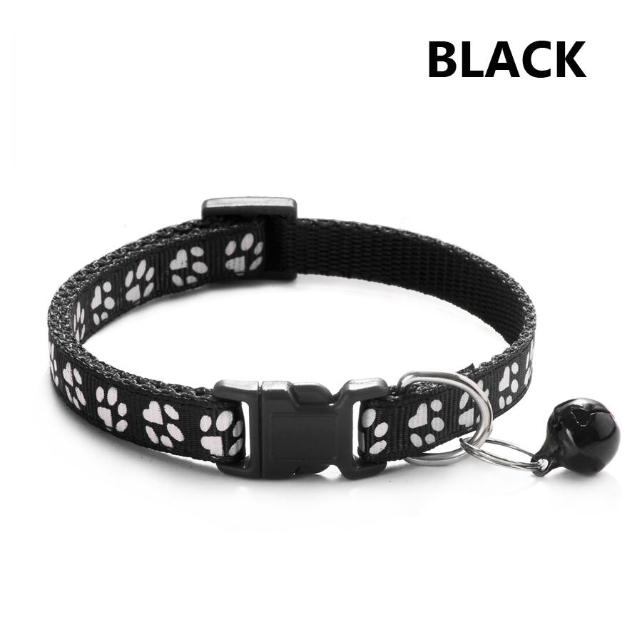 1/5Pcs Adjustable Footprint Pet Collar with Bell, Cute Soft Neck Collar for Puppy Small Dog Kitten Cat Daily Wear