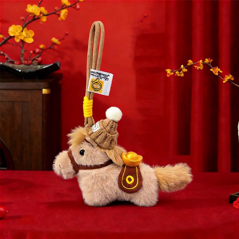 Plush Keychain Toy Doll Bags Accessories Year Of The Horse Mascot Pony Ornament