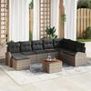 VidaXL 9-Piece Garden Sofa Set with Grey Cushions Poly Rattan 3347615
