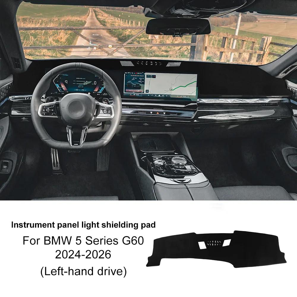 Für BMW 5er G60 2024 2025 2026 Armaturenbrettabdeckung Premium Flanellmatte Vermeiden Sie Lichtmatte Anti-UV-Hülle Teppich Sonnenschutz Anti-Rutsch