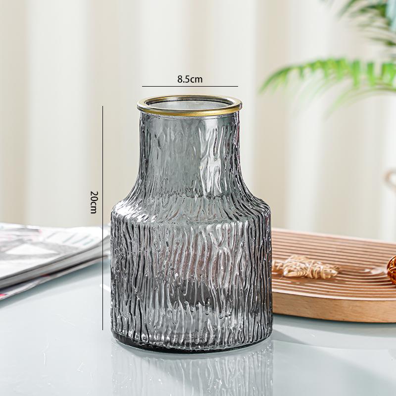 Transparent Glass Vase Large Mouthed Vase Living Room Bedroom Desktop Hydroponic Flower Arrangement Home Decoration Vases