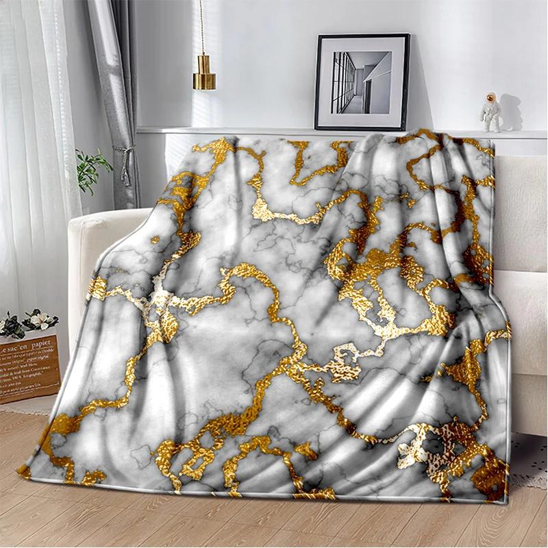 2025 New Style Colour Gold Marble Luxurious Blanket,Soft Throw Blanket for Home Bedroom Bed Sofa Travel Picnic Cover Kid Gift