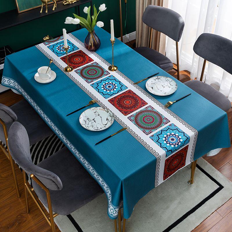 High-end Light Luxury Tablecloth Waterproof, Oil-proof, Anti-scalding and Wash-free PVC Simple Tablecloth Coffee Table Mat