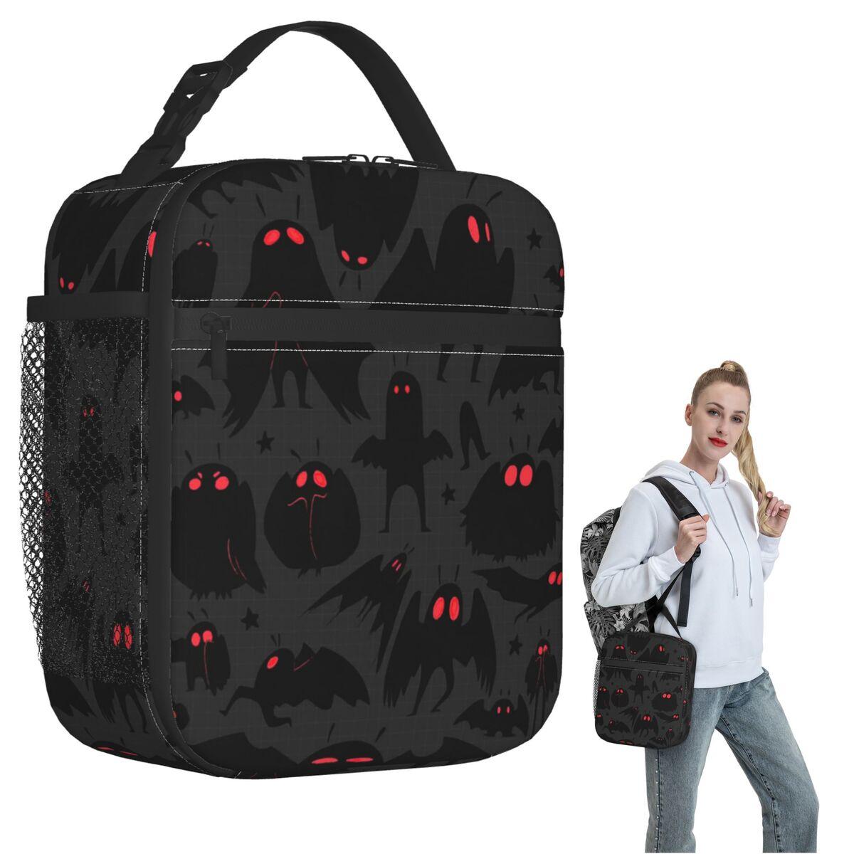 Cute Cryptids Mothman Pattern Insulated Lunch Bag for Women Children Leakproof Food Boxes Thermal Lunch Box Tote One Size
