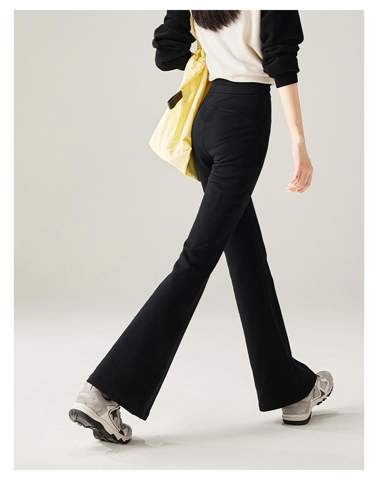 Elastic waistband tied elastic sports flared pants for women in autumn 2025, fashionable and versatile casual pants