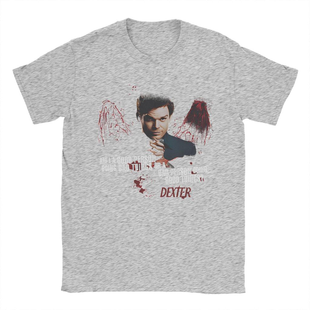 Mens Dexter Morgan Movie T Shirt Crime TV Drama Cotton Clothing Vintage Short Sleeve Crew Neck Tee Shirt Classic TShirts