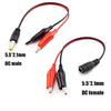 2 Alligator Clip To 1 Male Or Female Dc Power Plug Connector Adapter Dc 5.5*2.1Mm Clips Crocodile Test Leads