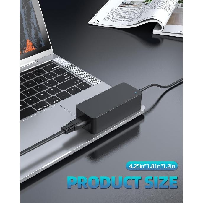 Round Tip Travel Charger Fit for LG Gram Laptop (UL Certified Safety) 65W/48W/45W/40W