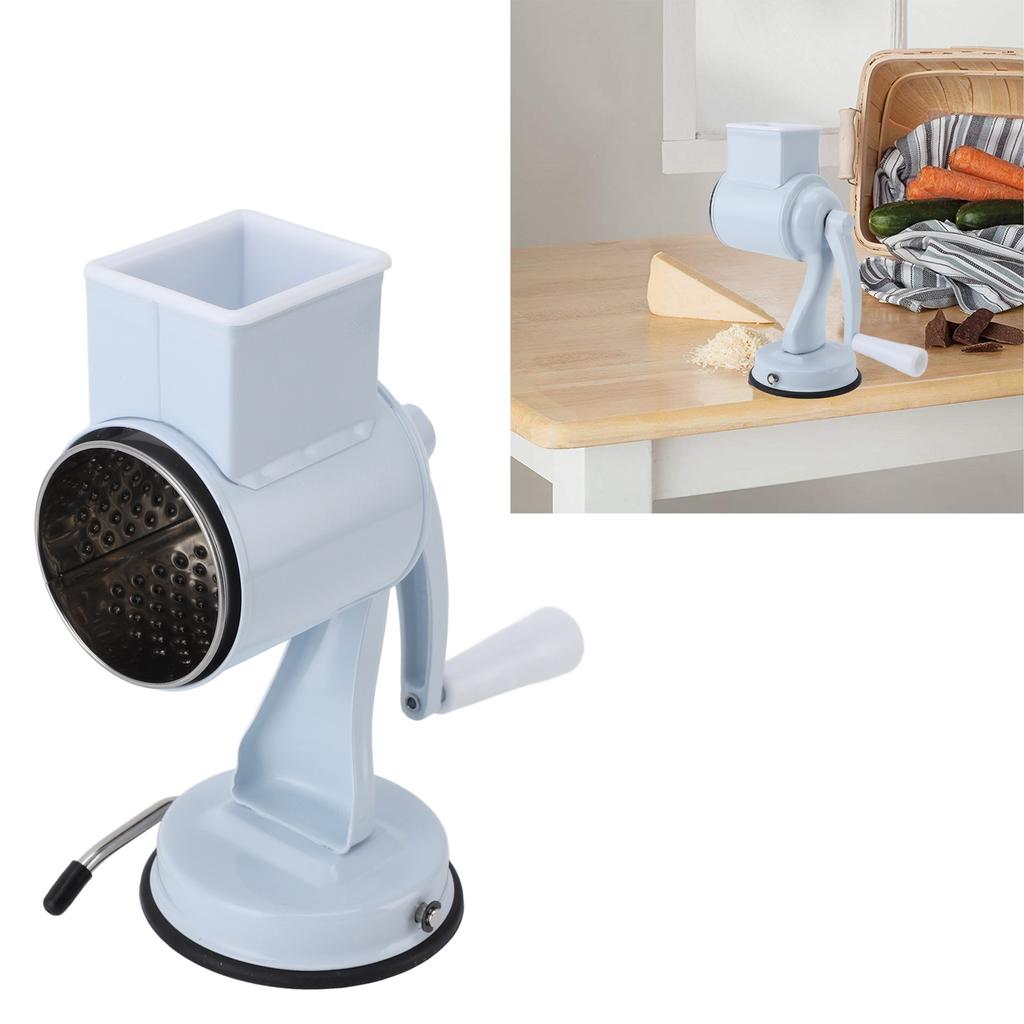 Manual Cheese Grater   Stainless Steel Kitchen Hand Crank Grinder with 5 Interchangeable Blades and Handle for Vegetable Nut Potato