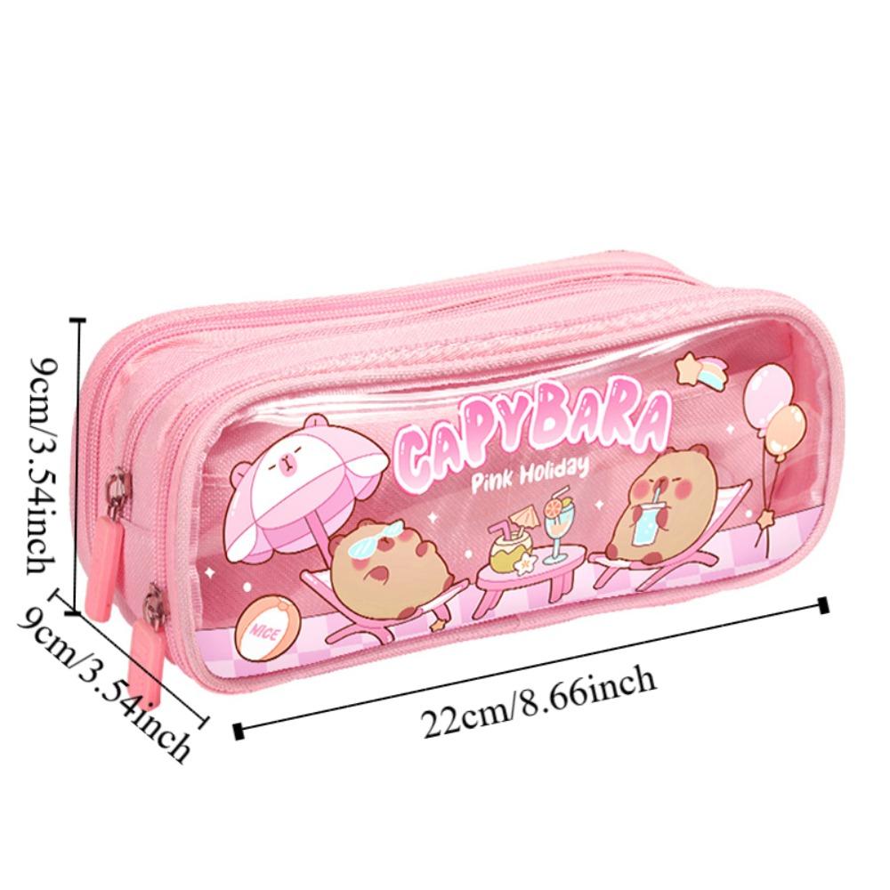 Zipper Capybara Pencile Bag Kawaii Stationery Holder Cute Cartoon Pencile Case  Women